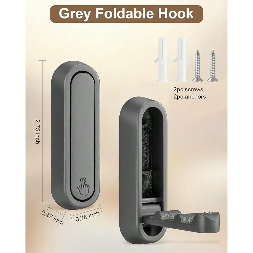 Ganci da parete pieghevoli, 4 ganci pieghevoli per appendere cappotti, ganci in metallo resistenti da parete per appendere cappotti, sciarpe, cappelli, borse, asciugamani