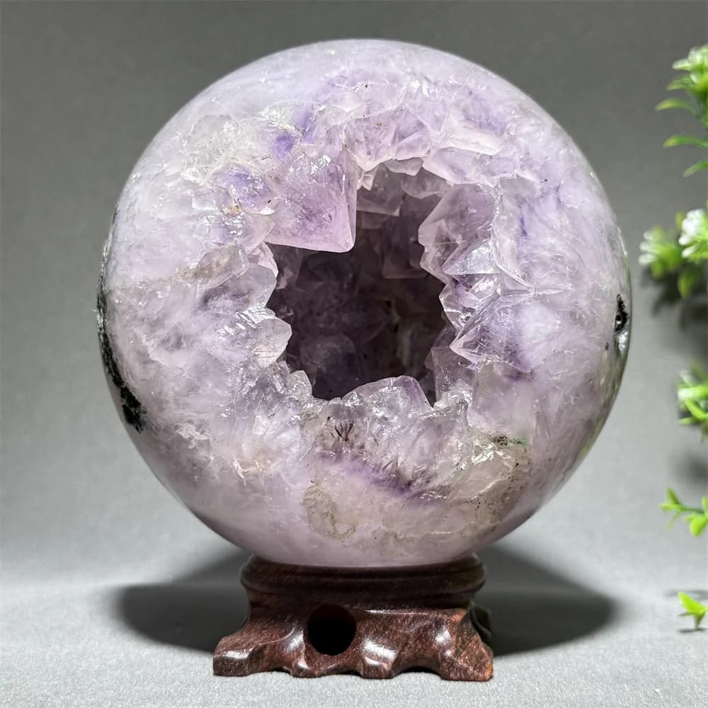 Naturale e bellissimo cristallo di agata grotta minerale gemma palla meditazione spirituale terapia divinazione energia casa decorazione fortunata