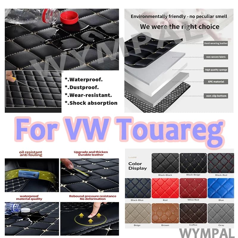 Di lusso Personalizzato Set Completo Tappetino Per Auto Per VW Touareg 2019 2020 2021 2022 Interni Auto Proteggere Accessori In Pelle Styling