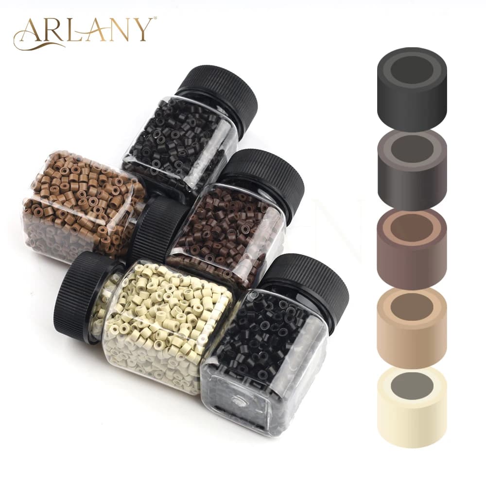 ARLANY 1000 Pz Perline Invisibili Anelli 4mm Perline di Estensione Dei Capelli In Silicone per Estensioni di Trama Estensioni di Piume Capelli Tinsel
