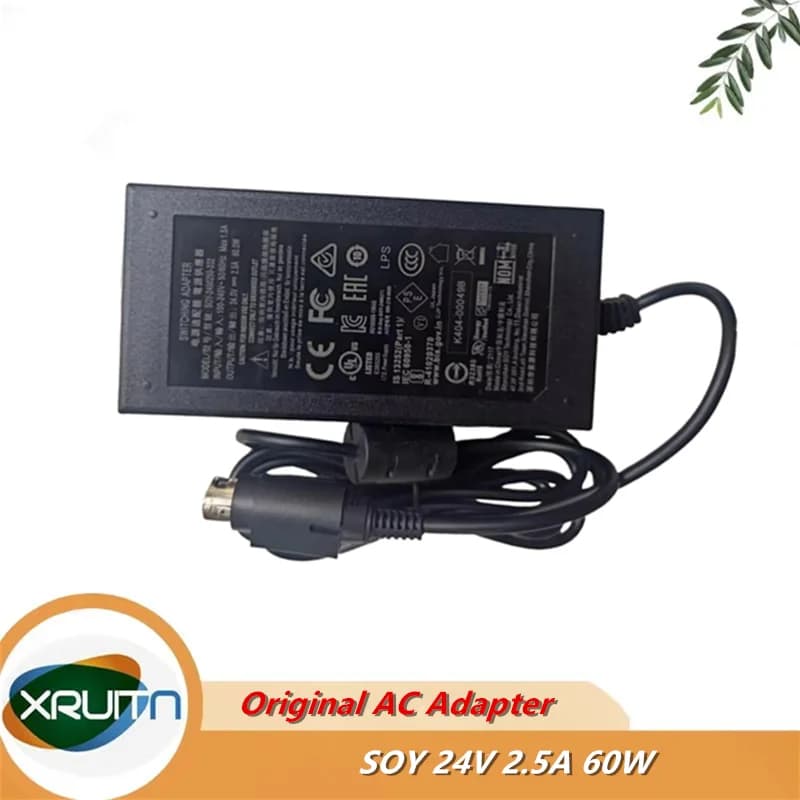 Genuino SOY SOY-2400250-332 24V 2.5A Adattatore di commutazione AC DC Adattatore Caricatore 60W Alimentatore stampante Originale