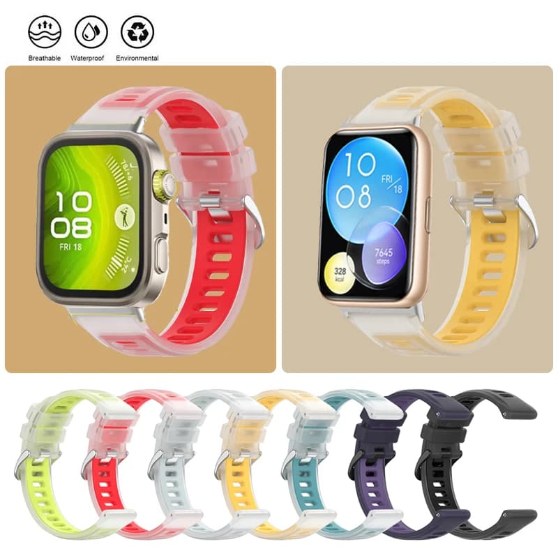Per Huawei Watch Fit4 Pro / Fit 4-3-2 / Fit New-SE-Special Edition Bracciale con cinturino impermeabile color gelatina con adattatore