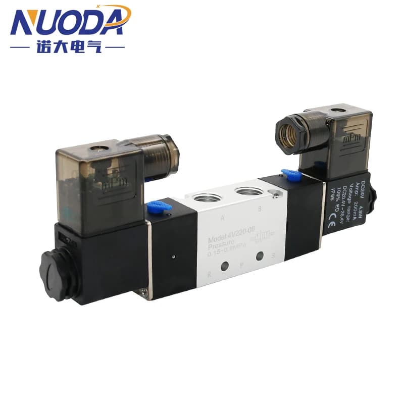 Elettrovalvola di alta qualità 220V pneumatica 4V220-08 aria 5 vie 2 posizioni 1/4 "bobina lega interna DC 12V DC 24V AC110V