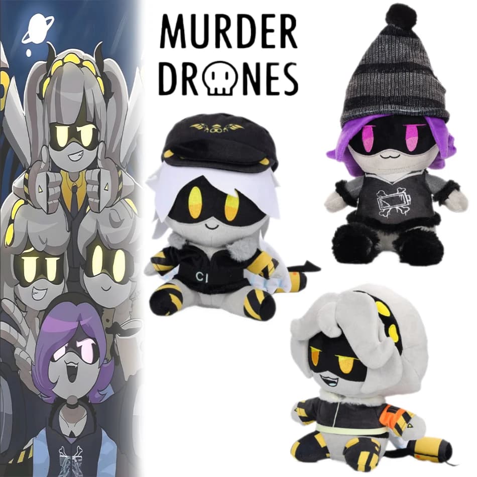 Nuovi Peluche MURDER DRONES da 25CM, Simpatiche Bambole di Peluche, Personaggi dei Cartoni Animati, Morbidi Giocattoli Regalo per Bambini e Ragazzi, Giocattolo Natalizio