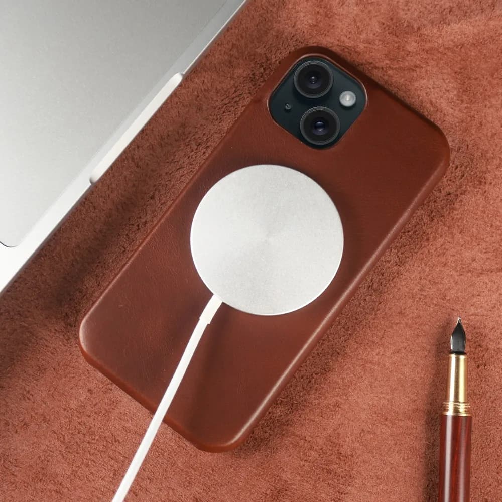 For iPhone 16Pro Max Magnetic Case Magsafe Genuine Leather Durable Case for iPhone15 Pro Wireless Charge Apple 17 13 12 11 Cover