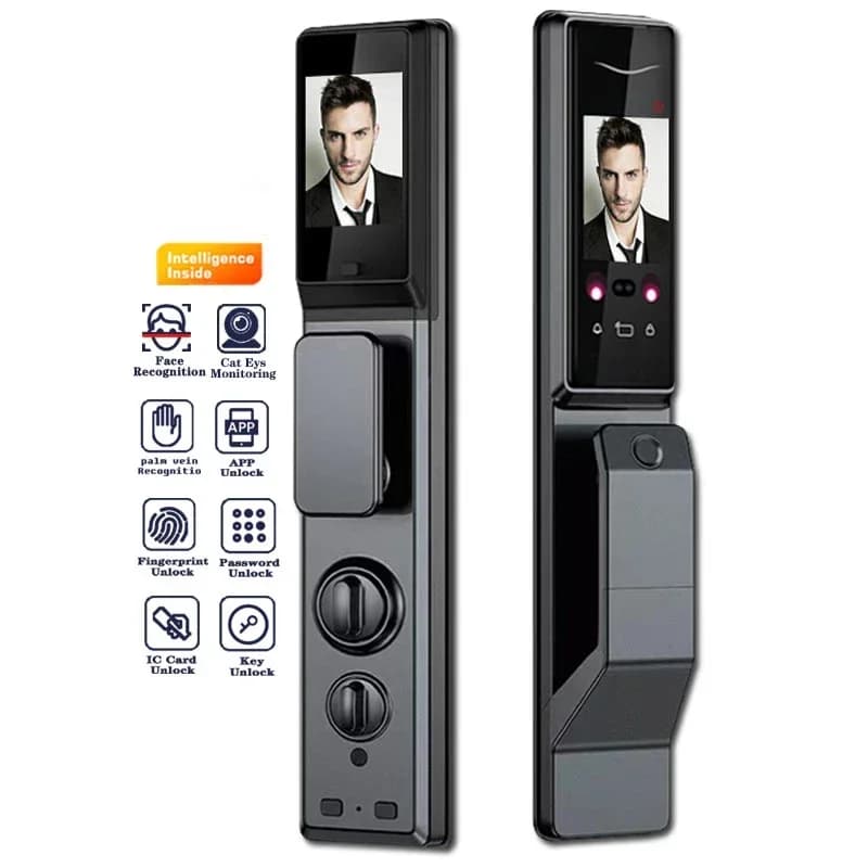Serratura Intelligente per Porta con Riconoscimento Facciale 3D, Monitoraggio con Telecamera, Sicurezza Biometrica Elettronica