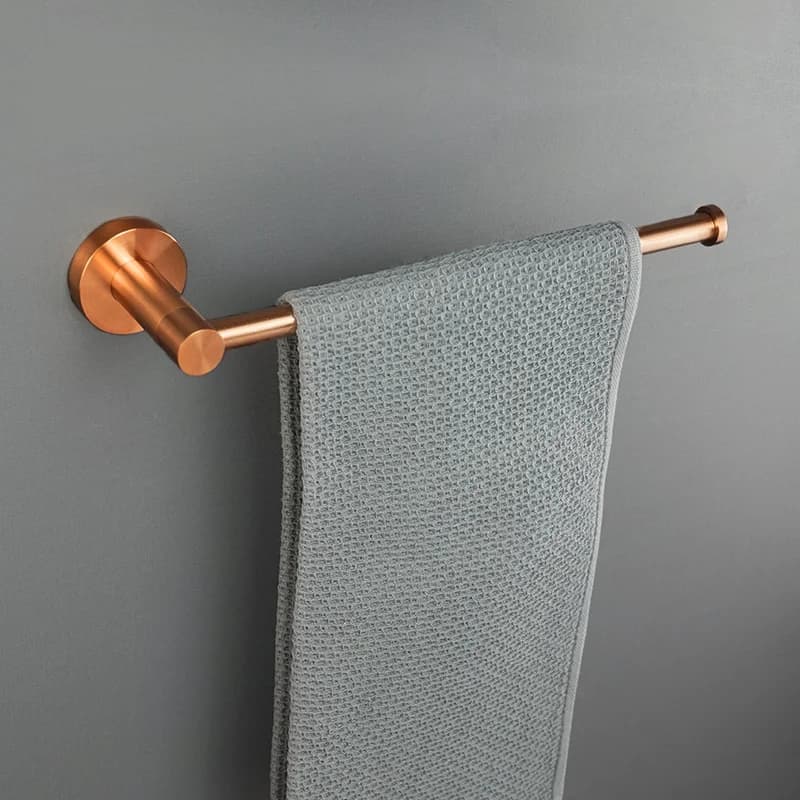 Brushed Rose Gold Bathroom Hardware Set Wall-Mounted Towel Rack Towel Bar Robe Hook Toilet Paper Holder Cup Holder Accessories