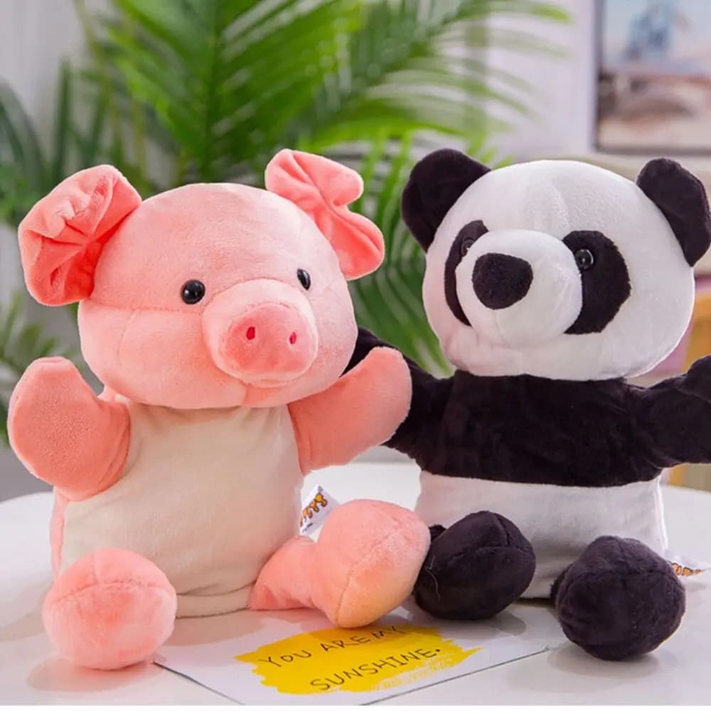 Guanto Panda Gatto Bambole Giocattoli di cartone animato Coniglio Scuola materna Storia Puntelli Burattini per bambini Burattino a mano animale Bambola a mano