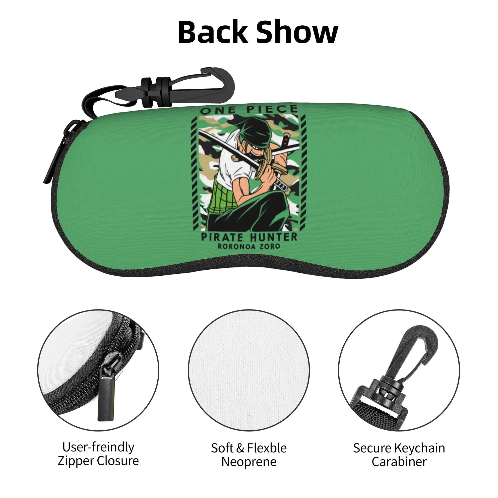 One Piece Roronoa Zoro Anime Shell Eyeglasses Protector Cases Men Women Sunglass Case Glasses Bag