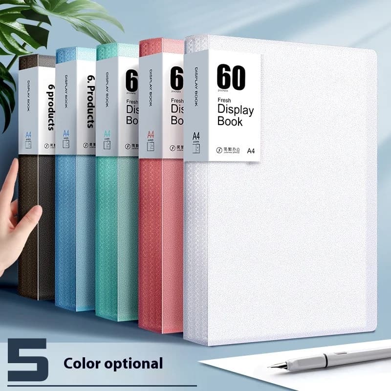 5 colori A4 Raccoglitore economico in plastica Cartelle di file Documenti Libretto Volantino 100 pagine Forniture per ufficio per studenti Organizzatore da scrivania