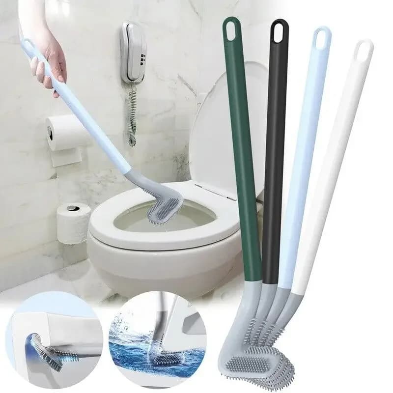 Set di spazzole per WC in plastica da golf creative senza perforazione Set di spazzole per WC con manico lungo Accessori per il bagno igienici moderni neri