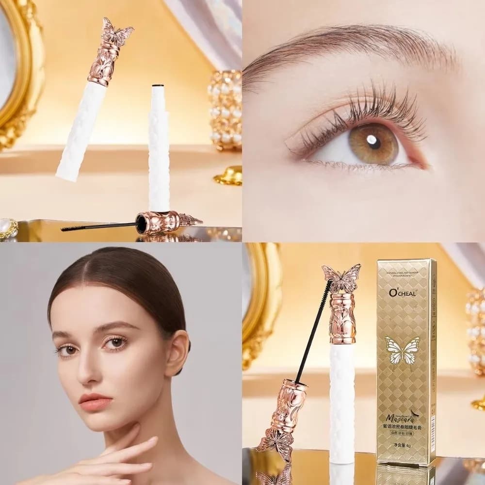 Mascara Nero 4D a Lunga Durata, Impermeabile, Resistente al Sudore, Volumizzante e ad Asciugatura Rapida ​ ​ Resistente alle sbavature ​ ​ Strumento di bellezza per gli occhi per le donne