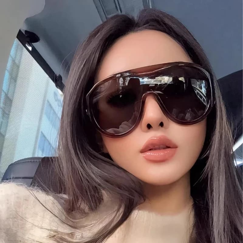 New Fashonable Oversized One-piece Luxury Sunglasses For Women Men Big Goggles Sports Sun Glasses Trendy Shades UV400 Eyewear