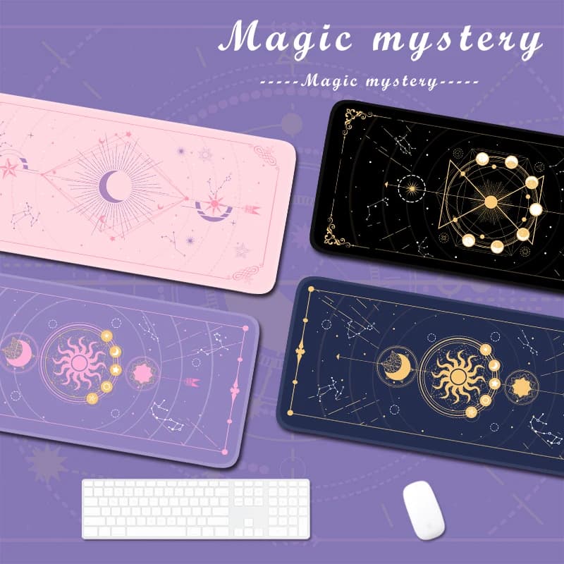 Magic Moon Star Purple Extra Large Kawai Girl Gaming Mouse Pad Cute XXL Desk Mat Anti-slip Laptop Accessories