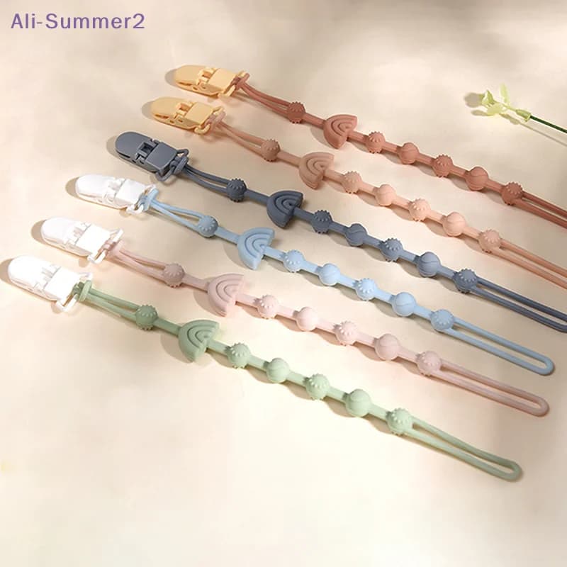 【Summer2】Clip porta ciuccio in silicone per neonati, catenella per ciuccio, giocattolo da dentizione, regali per accessori carini per neonati
