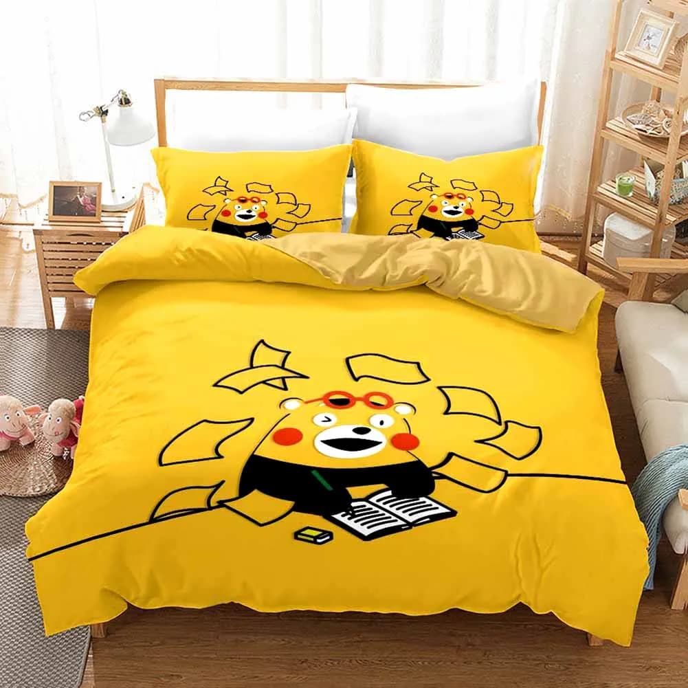 Stampa 3D Kawaii Cartoon Comics Kumamon Set biancheria da letto Doppio Twin King Copripiumino Trapunte Federa Ragazzi Ragazze Adulti Camera da letto