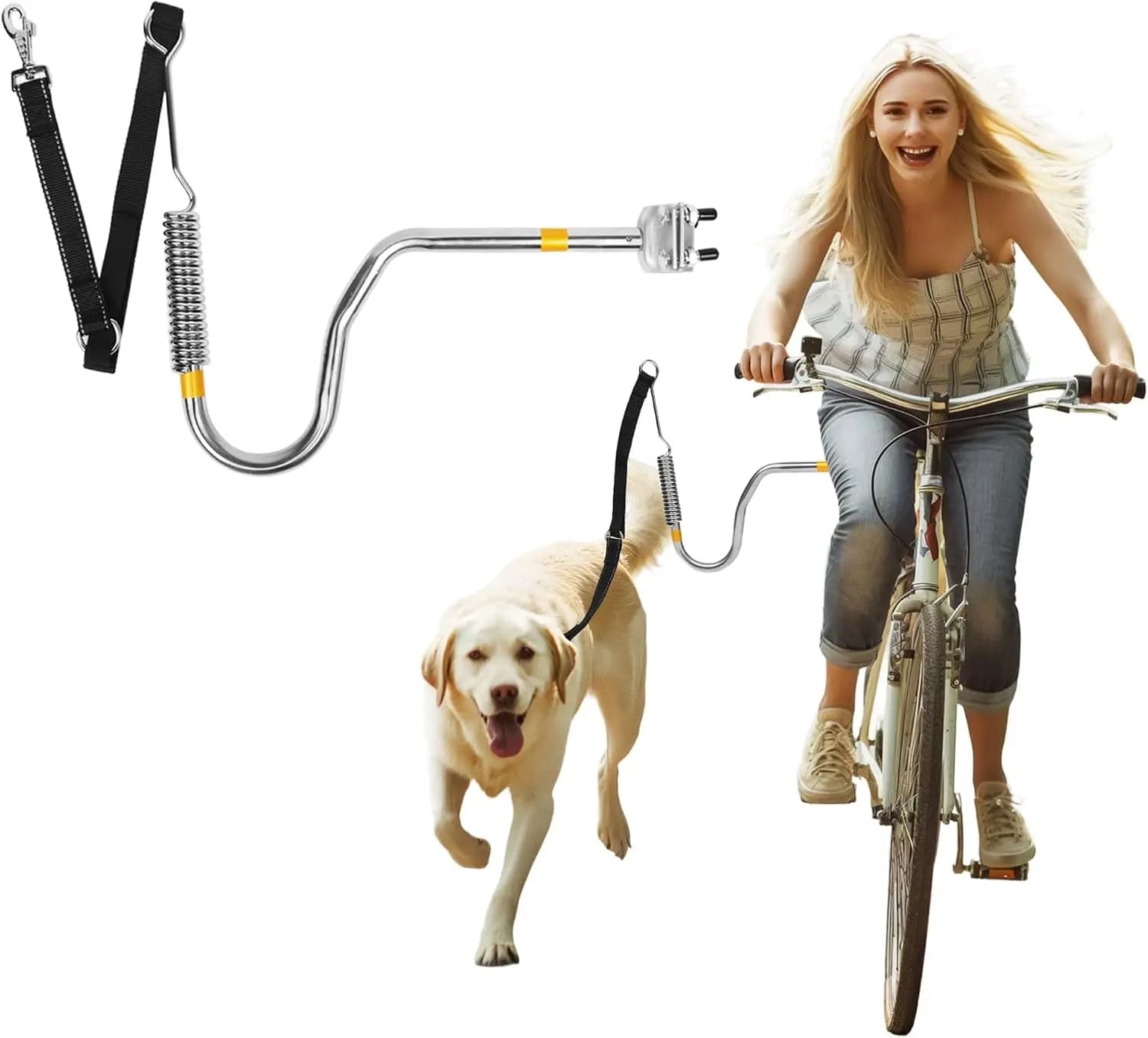 Hands-Free Dog Bike Leash: Shock-Absorbing, Adjustable, Easy Install