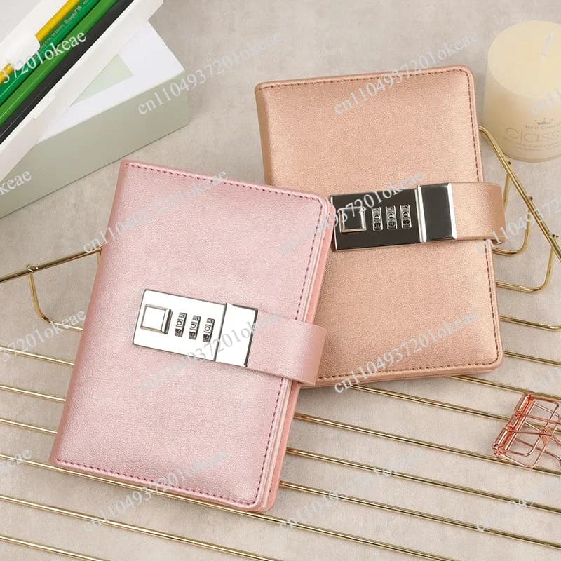 Code Diary Book With Lock PU Notepad Agenda Planner Handmade Handaccount Book Journal Travel Notebook