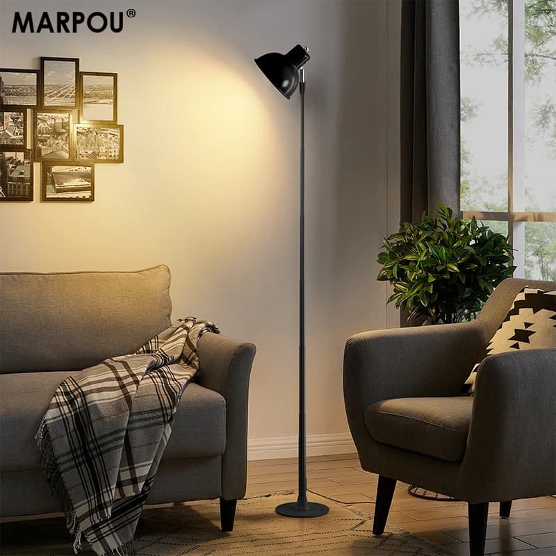 Lampada da terra MARPOU regolabile con presa USB dimmerabile a 3 colori Lampada da terra moderna a LED telescopica da 145 cm per soggiorno, camera da letto