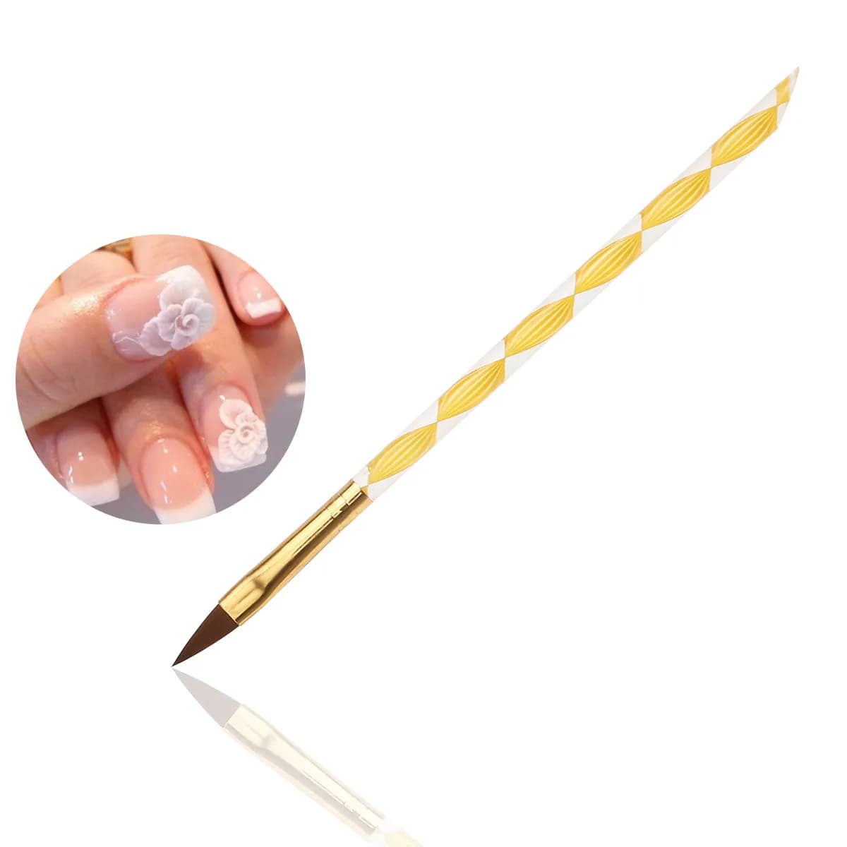 Set di 5 Penne per Intaglio Unghie, Pennelli di Precisione in Acrilico per Modellazione, Strumenti per Manicure e Nail Art