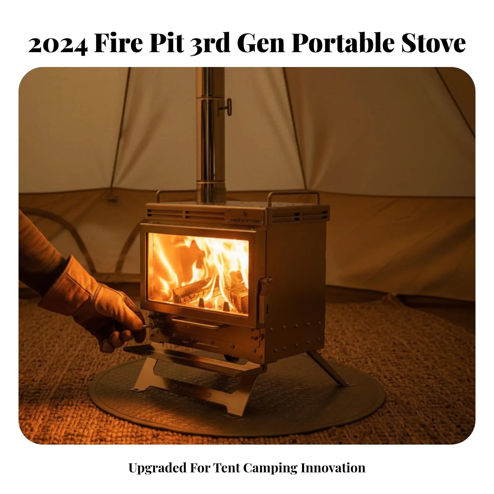 GreenStove Fire Pit 33a Generazione, Stufa da Campeggio, Riscaldatore Portatile per Tenda, Terza Generazione, per Cucinare e Riscaldare