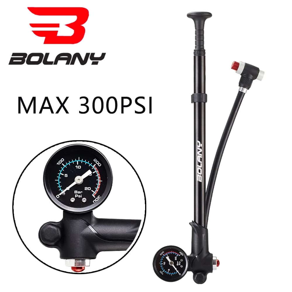 BOLANY Air Shock Pump per Bike Fork Max 300psi Air Suspension gonfiatore per bici portatile pompa a mano per bicicletta con manometro
