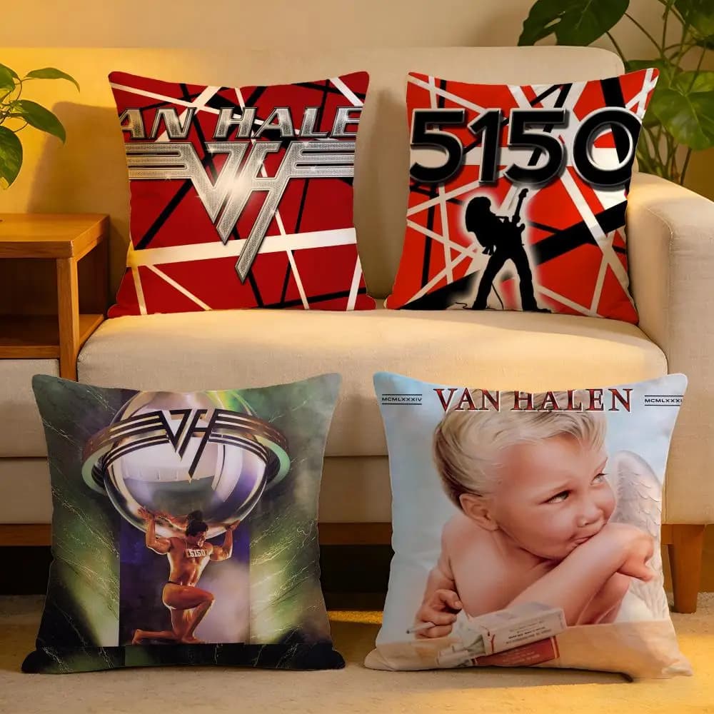 Lining cushion cover, soft and delicate on the skin, decorative for sofa, home decorations, cushion cover with print by singer Eddie V-Van H-Halen.