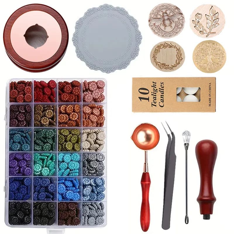 Wax Seal Stamps Kit Spoon Stove Candles Twizeer for DIY Scrapbooking Wedding Envelope Invitation Decoration Gifts Paper Card