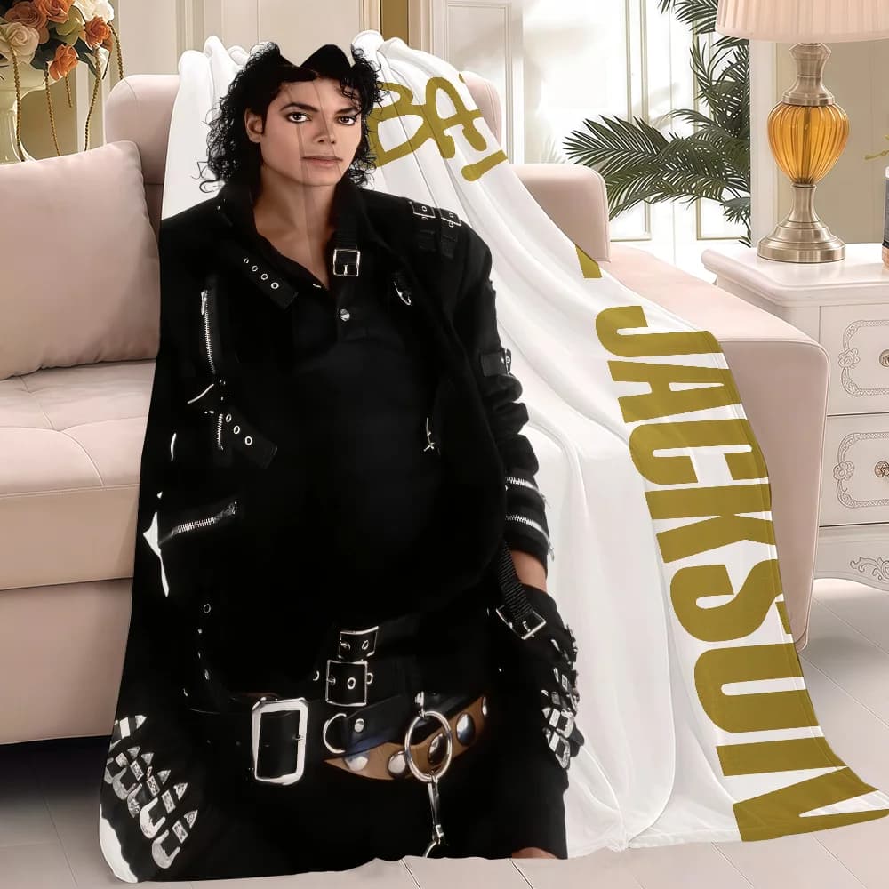 Classic Singer Michael Jackson Bad Blanket Warm Soft Suitable For Bedroom Sofa Bed Living Room Office Travel Camping Gifts