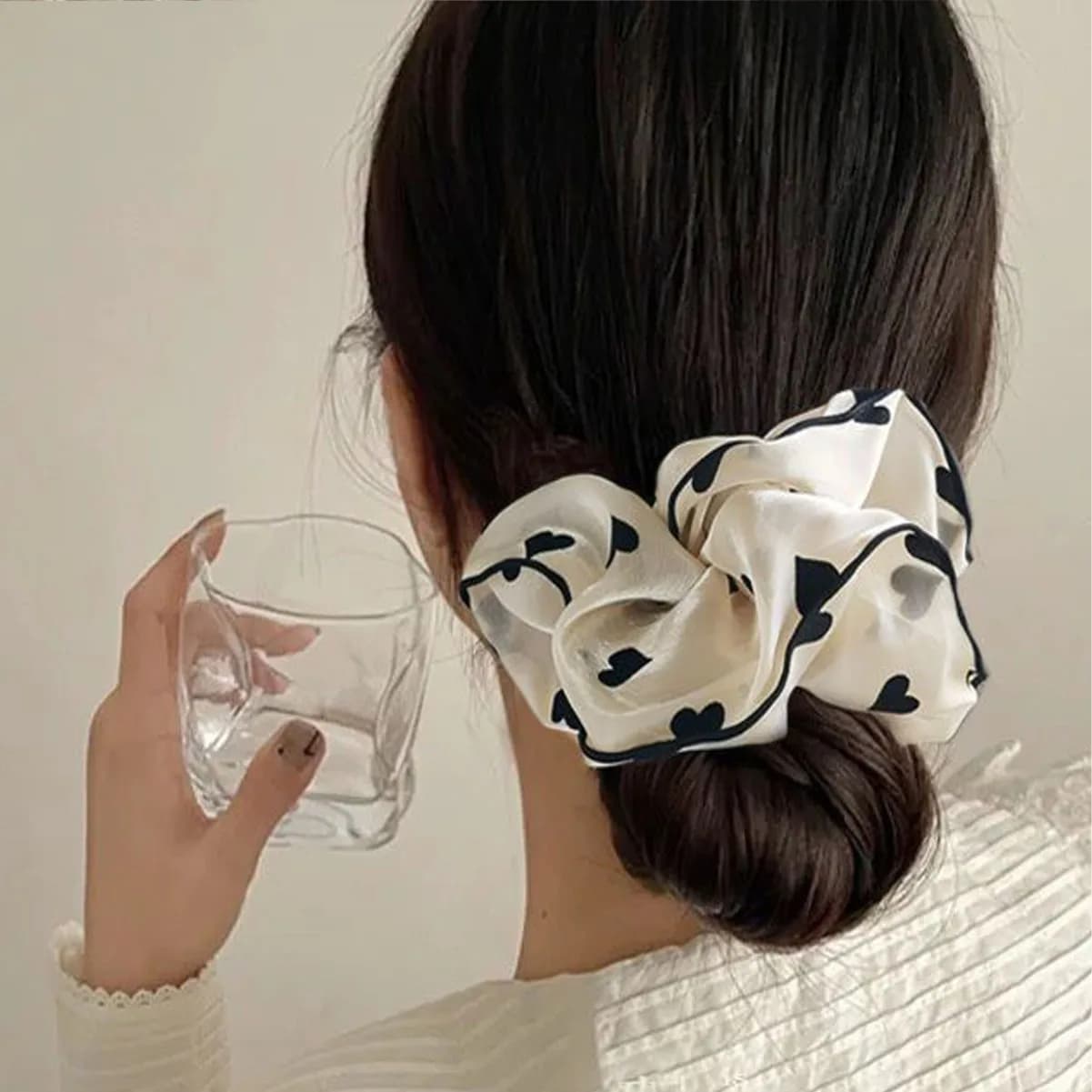 Fascia per capelli francese dolce colon con corda per capelli temperamento stile Ins Semplice elastico a pois Nuovo accessorio per capelli da donna
