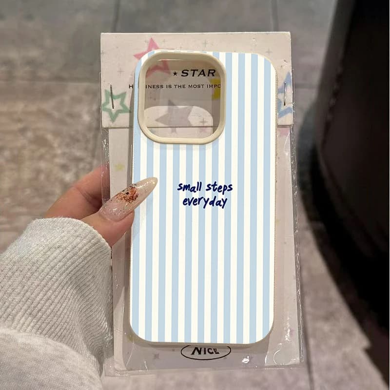 Blue English Blue White Stripes Case For Samsung Galaxy A56 A16 A36 A26 A55 A37 A57 S26 S25 S24 Ultra FE S22 S23 Plus Cover