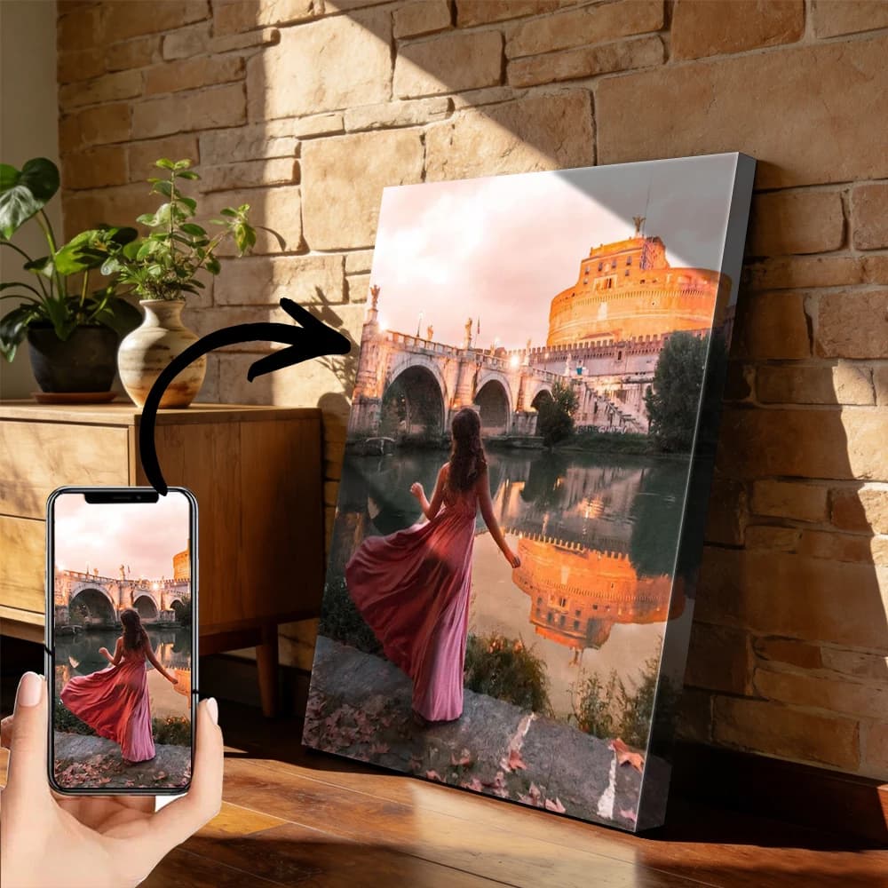 1 piece of custom photo on canvas with wooden frame diy or frameless poster, custom photo for loved person, custom poster