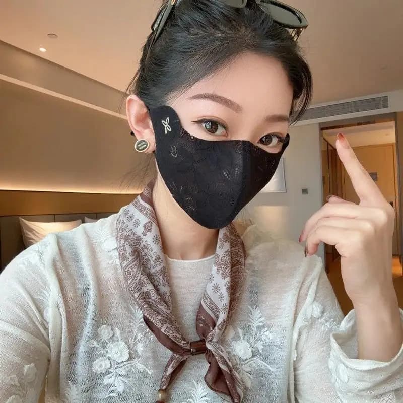 New Lace Sun Protection Mask Elegant Summer Outdoor Lightweight Breathable 3D Face Mask Unisex Daily Fashion Accessory