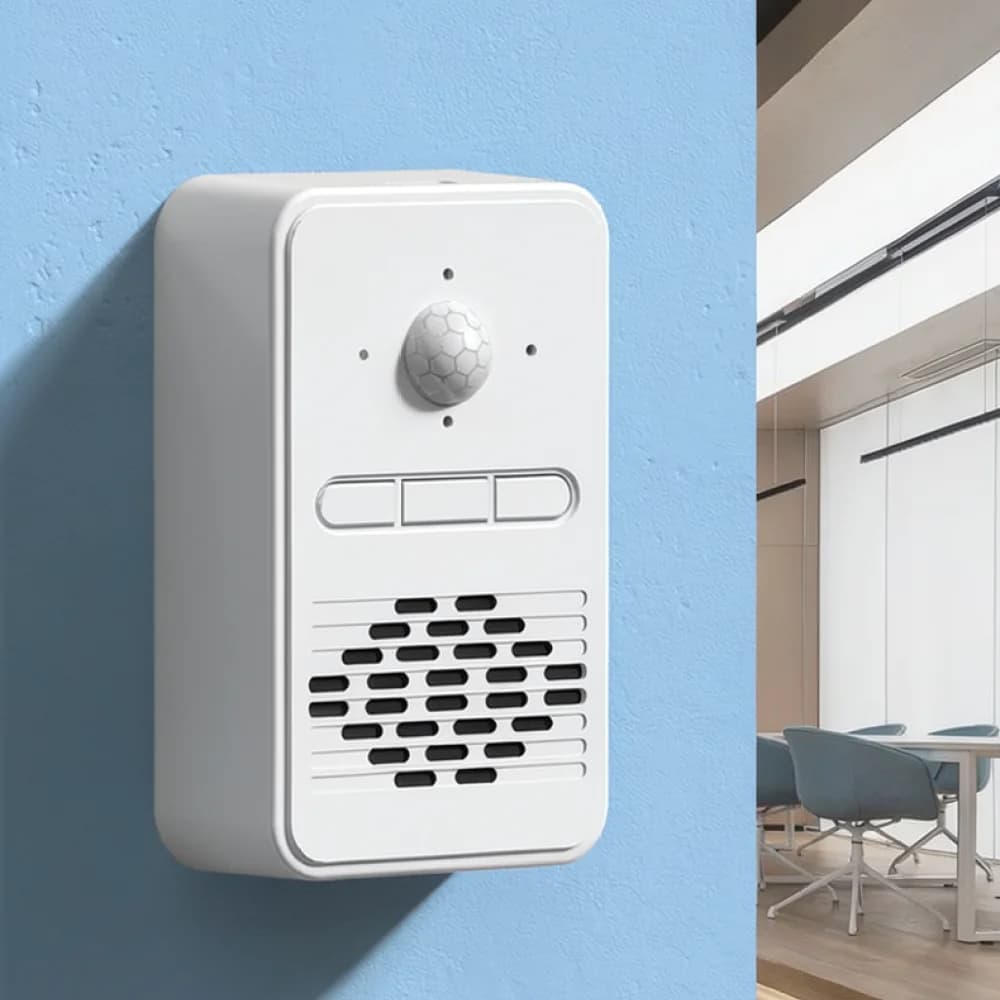 Rechargeable Infrared Induction Welcome Doorbell Wireless Alarm Speaker Recording Feature For Retail Shop Home Entrance Alert