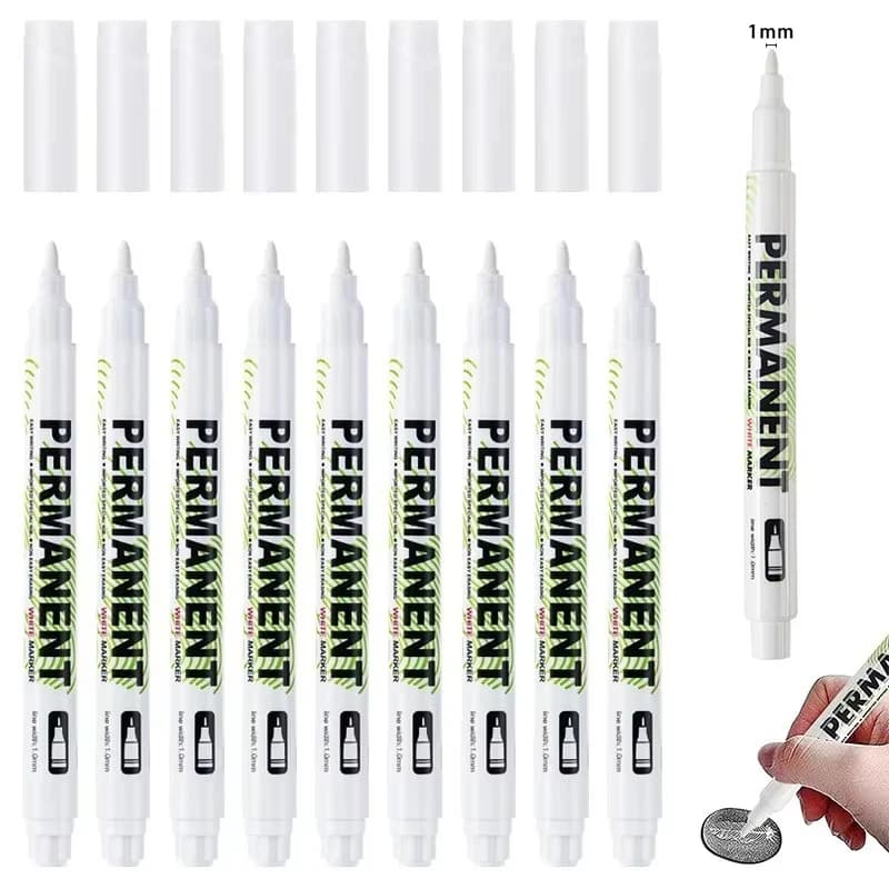 1/3/5PCS Pennarello in metallo impermeabile Penna di vernice bianca permanente Lavaggio Arte Pittura Graffiti Penne Tessuto Legno Pelle Pennarello 2.8mm