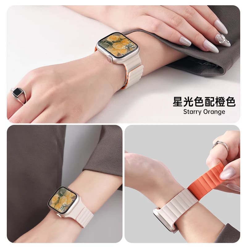 Cinturino magnetico in silicone per cinturini Apple Watch 46mm 45mm 38 44mm 49mm 40 42mm 41mm Bracciale iWatch Series ultra 2 10 9 6 5 7 8 se