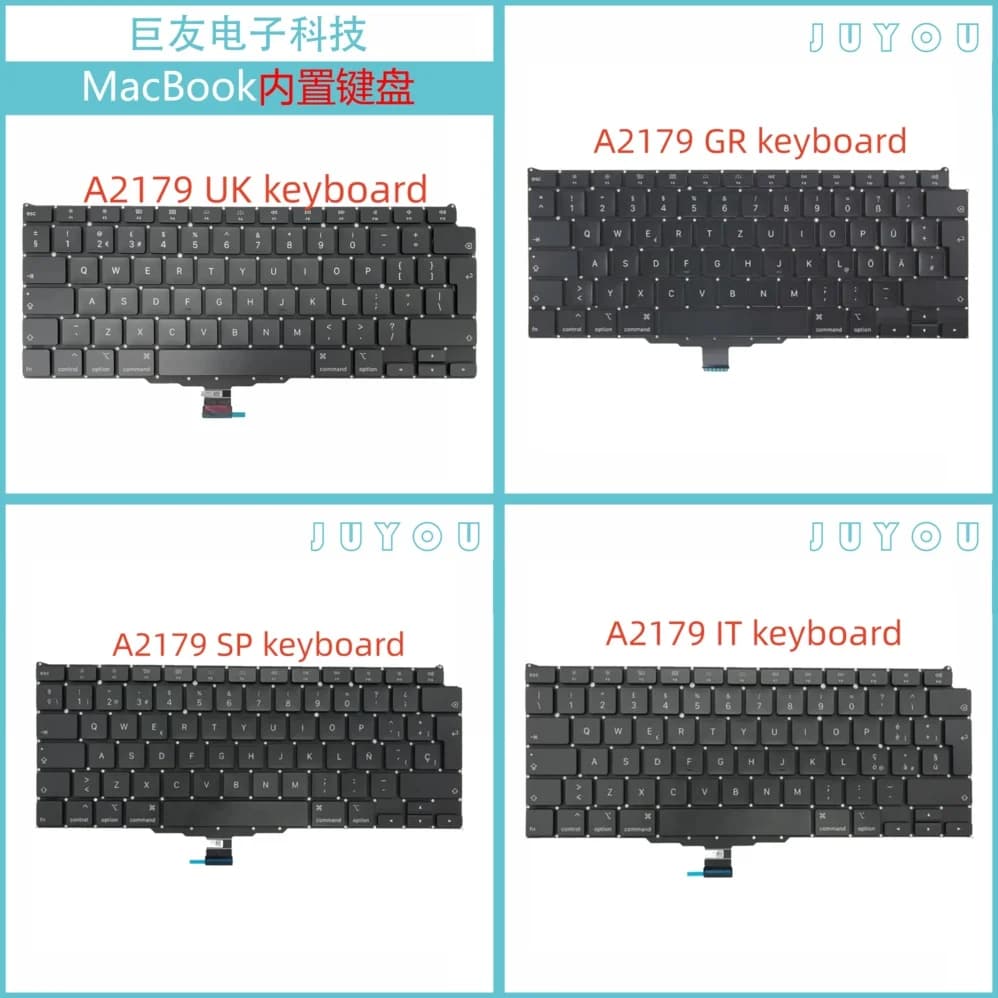 Tastiera di ricambio per MacBook A2179 layout US/UK con altoparlante integrato per Apple MacBook Pro 13 pollici 2020