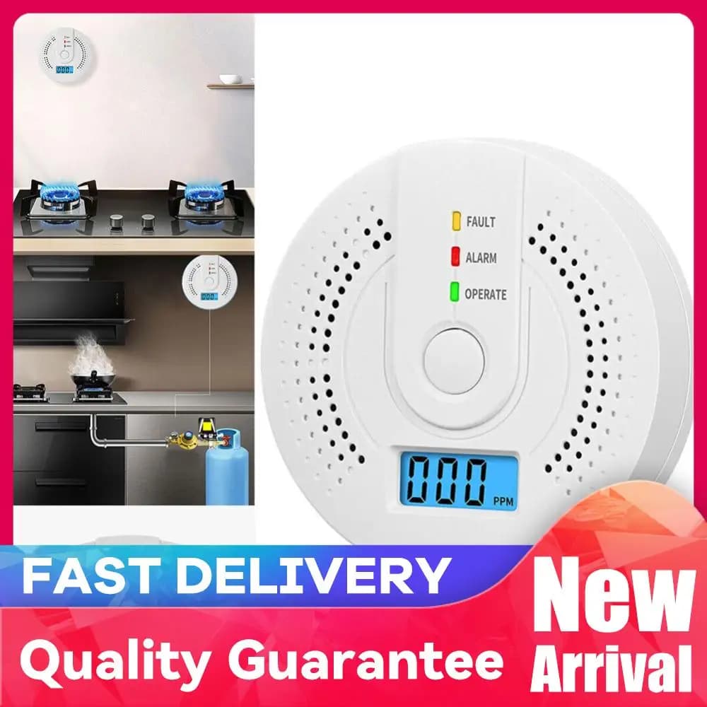 Independent CO Alarm Sensor Carbon Monoxide Alarm Detector High Sensitive Warning LCD Display CO Alarm With UL2034 For Home Test