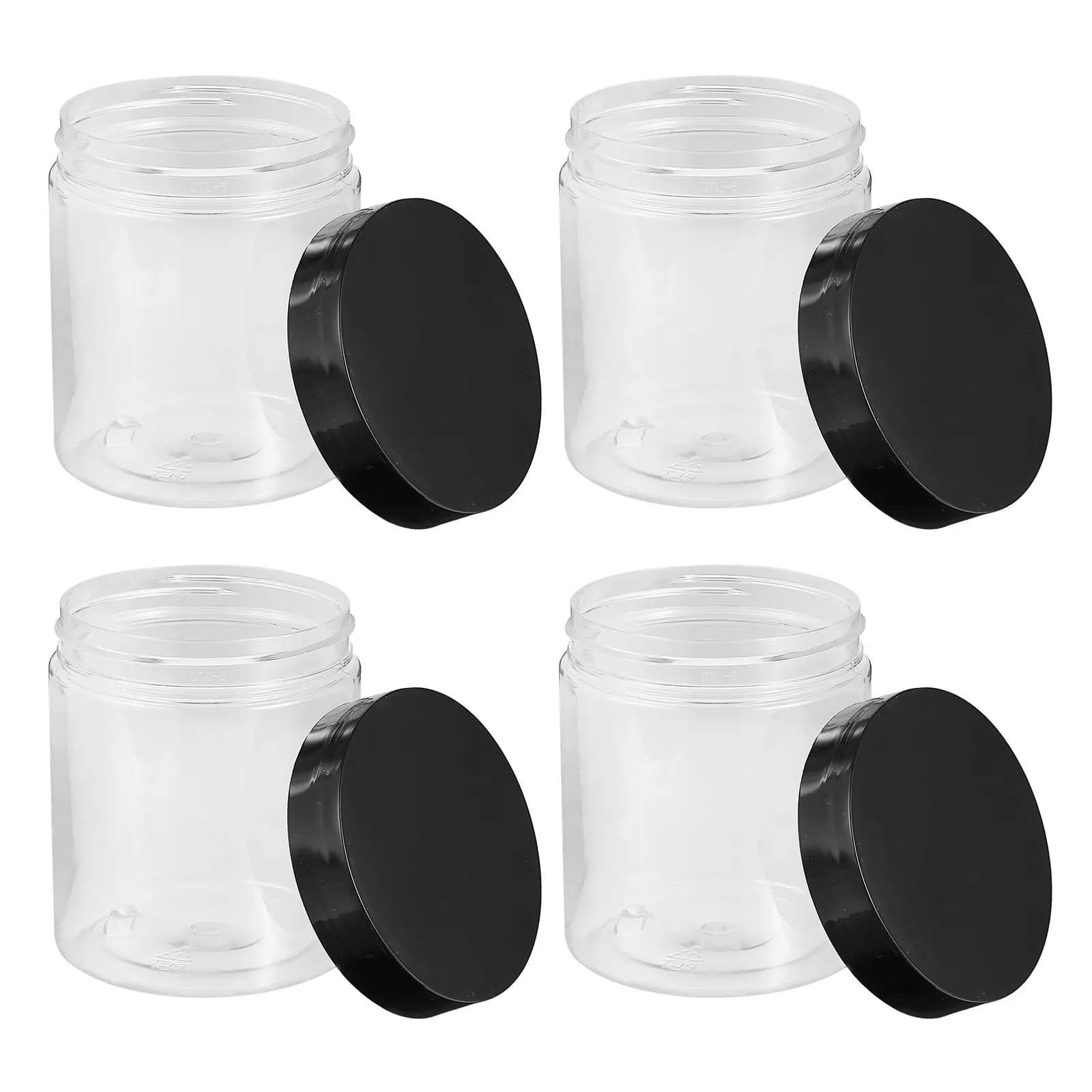 12Pcs High Grade Transparent Plastic Storage Jars Airtight Seal Food Containers for Home Kitchen Store Candy Grains Cereals