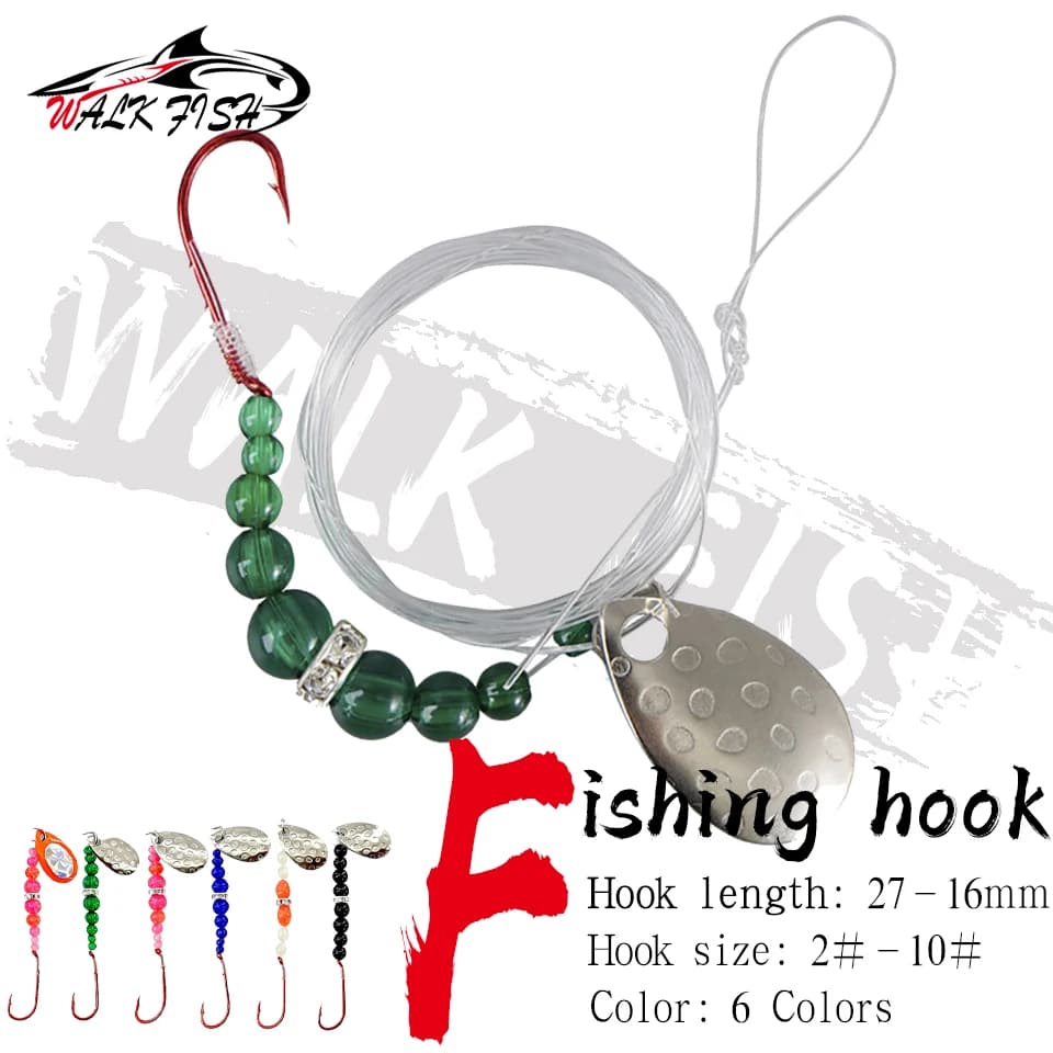 WALK FISH Esca per Pesca a Mosca con Amo Singolo e Lenze, Accessorio da Pesca, Attrezzatura per Pesca in Mare e Acqua Dolce
