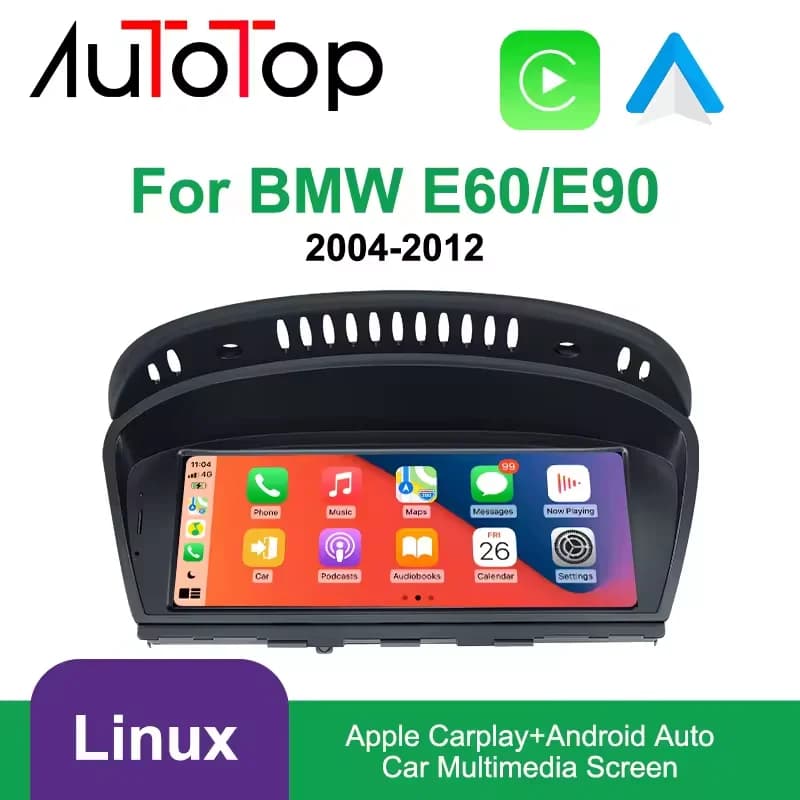 AUTOTOP 8.8 lnch Wireless CarPlay Android Auto Car Multimediale Per BMW Serie 3 5 E60 E61 E63 E90 E91 E92 E93 Linux Touch Screen