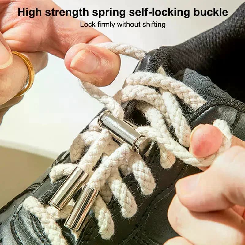 1 Paio Nuovi Connettori per Lacci Scarpe, Fibbie per Allacciare Rapidamente Scarpe e Sneakers, Accessori in Metallo a Capsula per Lacci