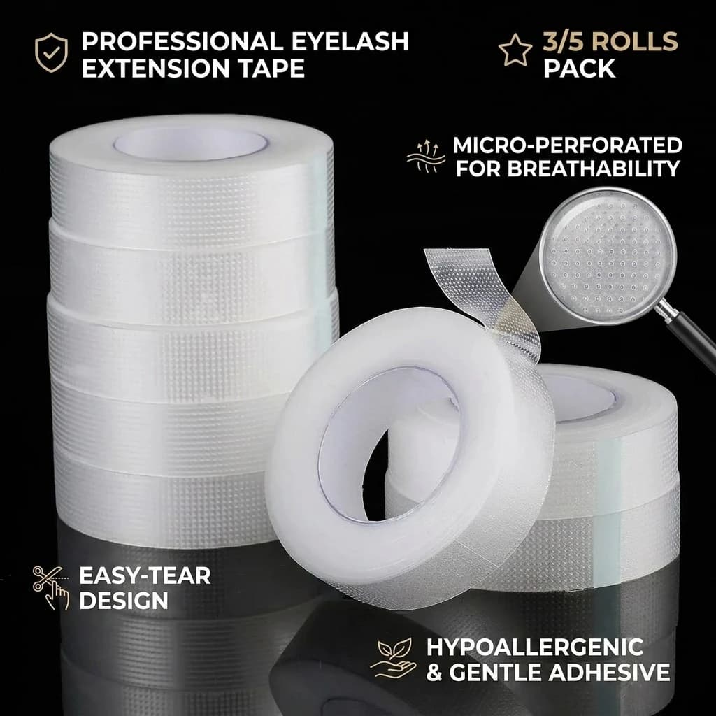 3/5 Rolls PE Lash Tape Breathable Eyelash Extension Adhesive Tape Under Eye Patches for False Lashes Grafting Makeup Tools