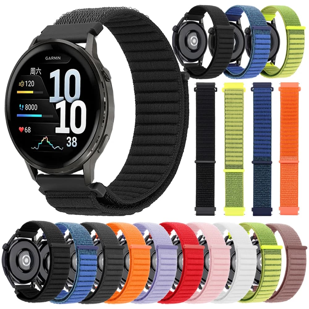 20mm 22mm cinturino in nylon per Garmin Venu 4 45mm cinturino sportivo Venu sq 2 3 Vivoactive 4 5 6 Forerunner 570 265 165 braccialetto traspirante