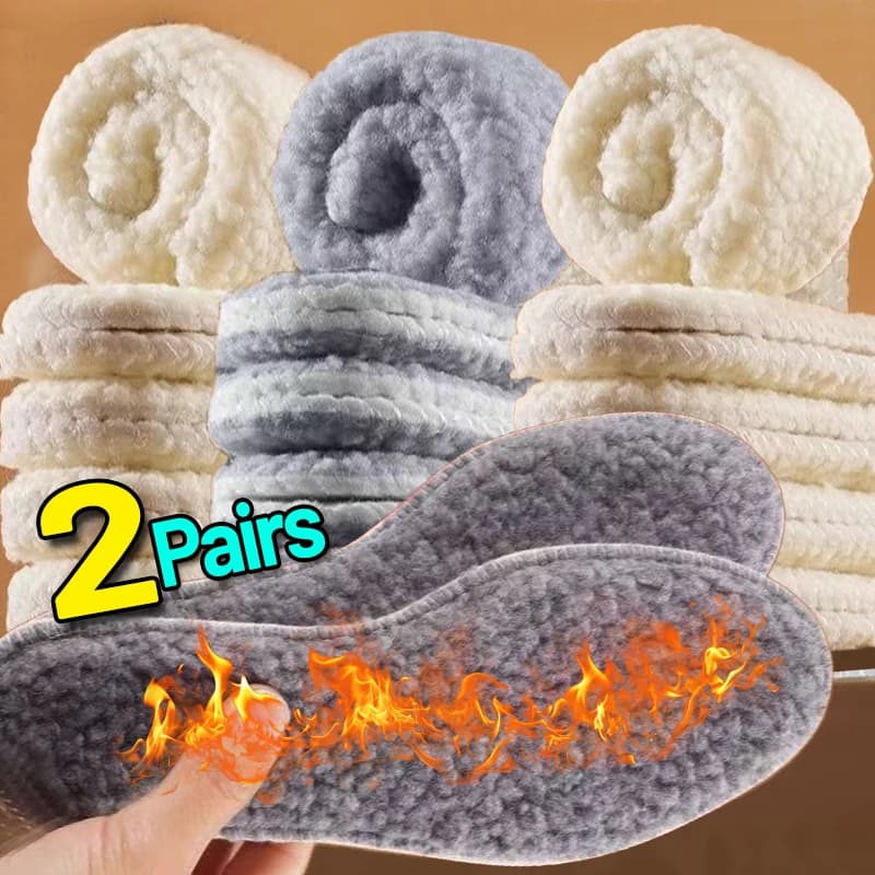 Solette addensate in morbida lana 1/2 paia inverno tenere al caldo donna uomo cuscinetti per scarpe termiche autoriscaldanti scarpe da corsa sportive inserti solette