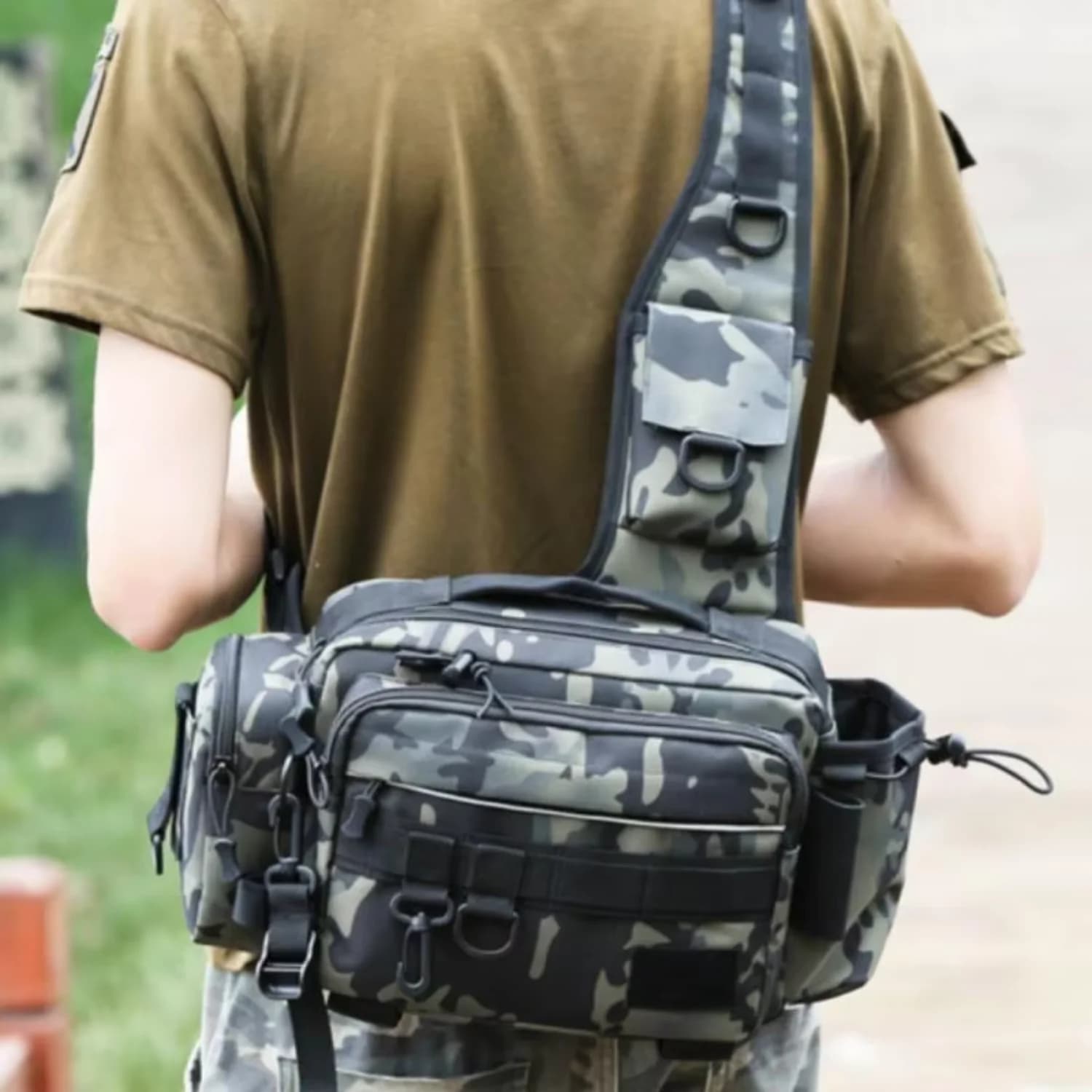 Bag for fishing gear box for baits Men's pouch Fly fishing backpack with shoulder strap