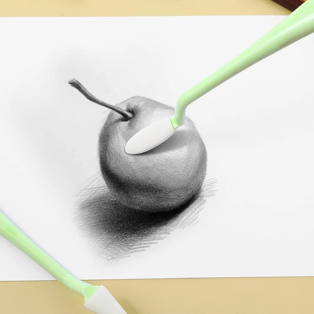A24F-4 Pezzi Sfumatori Artistici in Carta con 40 Pezzi di Spugne di Ricambio, per Correzione Ombreggiature e Disegno a Carboncino
