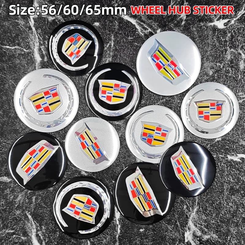 4 pcs 56mm 60mm 65mm Car Wheel Center Hub Cap Rim Cover Stickers For Cadillac ATS BLS CT4 CT5 CTS SRX XT6 XTS Escalade Deville