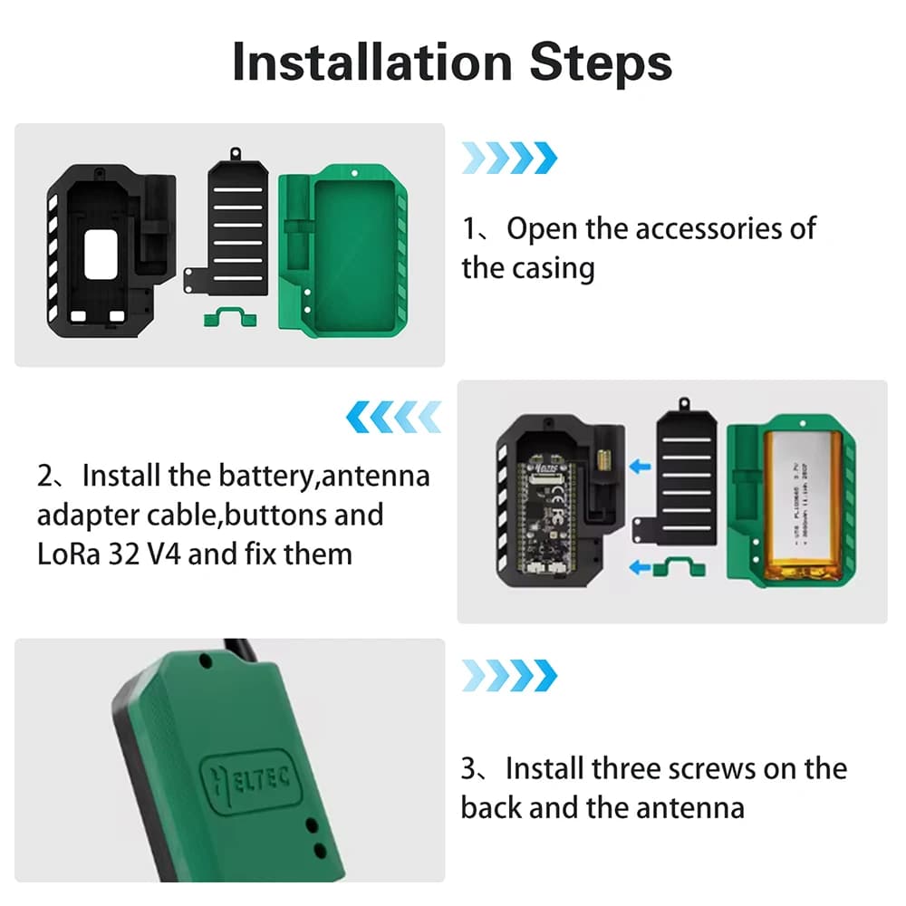 Shell + Antenna per WiFi LoRa 32 V4 ESP32 WIFI Bluetooth Scheda di sviluppo Shell di espansione
