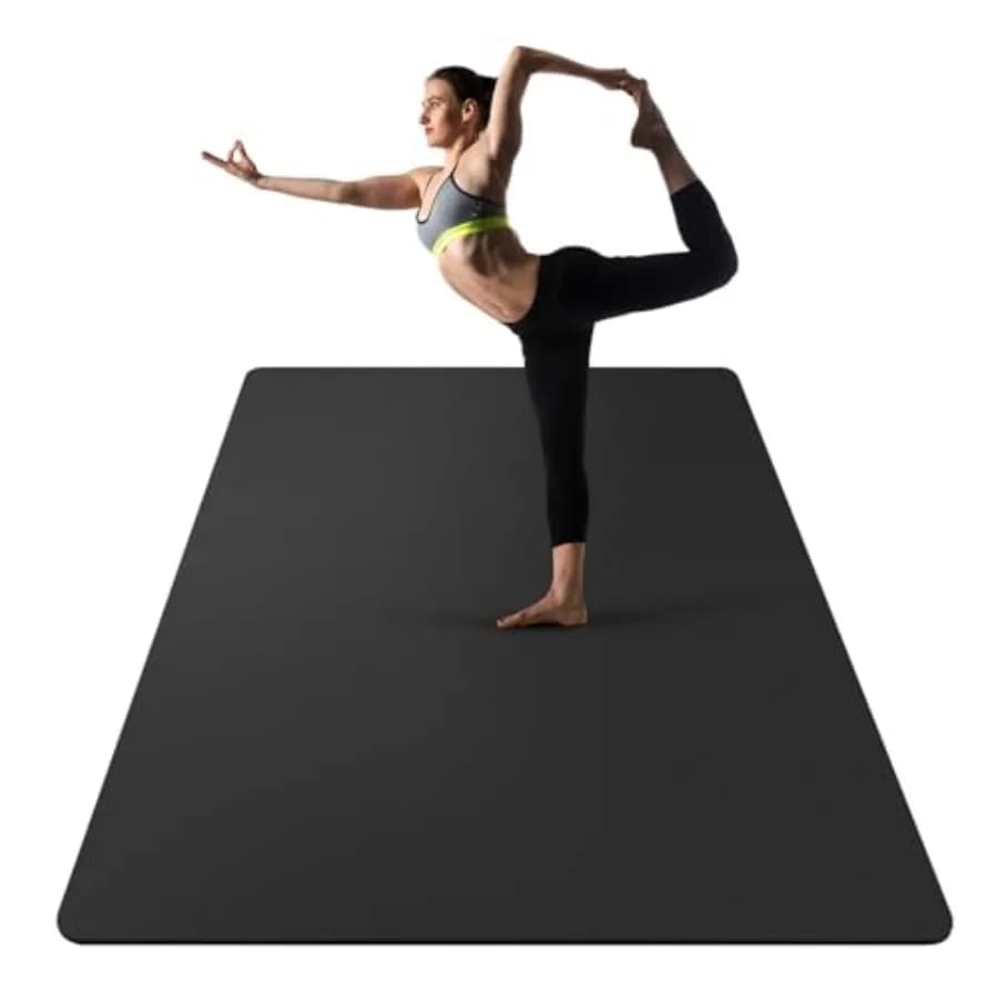 Tappetino Yoga Extra Spesso 2/5 Pollici 10MM in Gomma Naturale e TPE Antiscivolo con Cinghia per Donne e Uomini, Tappetino per Esercizi Ecologico